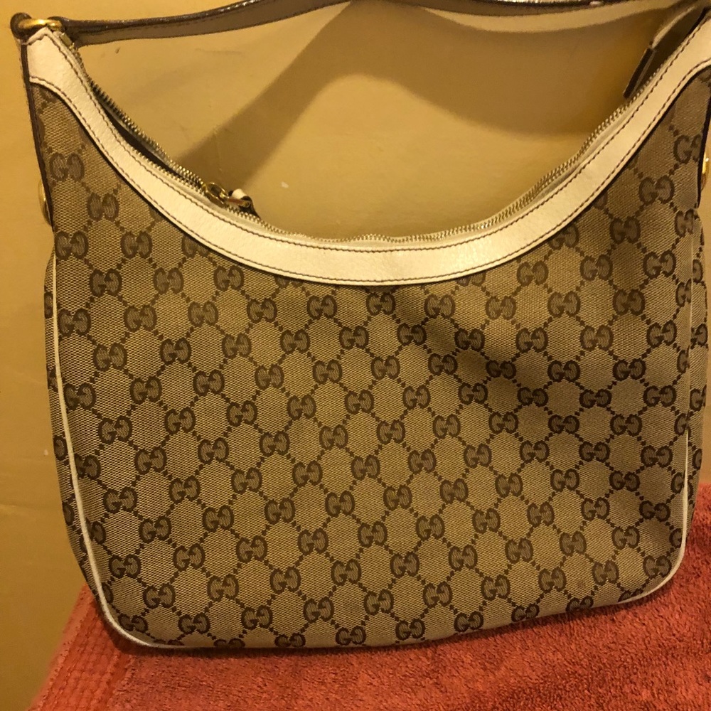Gucci hobo beige & ivory authentic bag - Picture 6 of 8